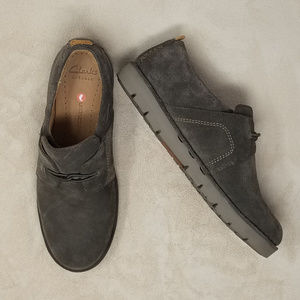 ClarksLeather  Loafers Womens 7.5 Dark gray